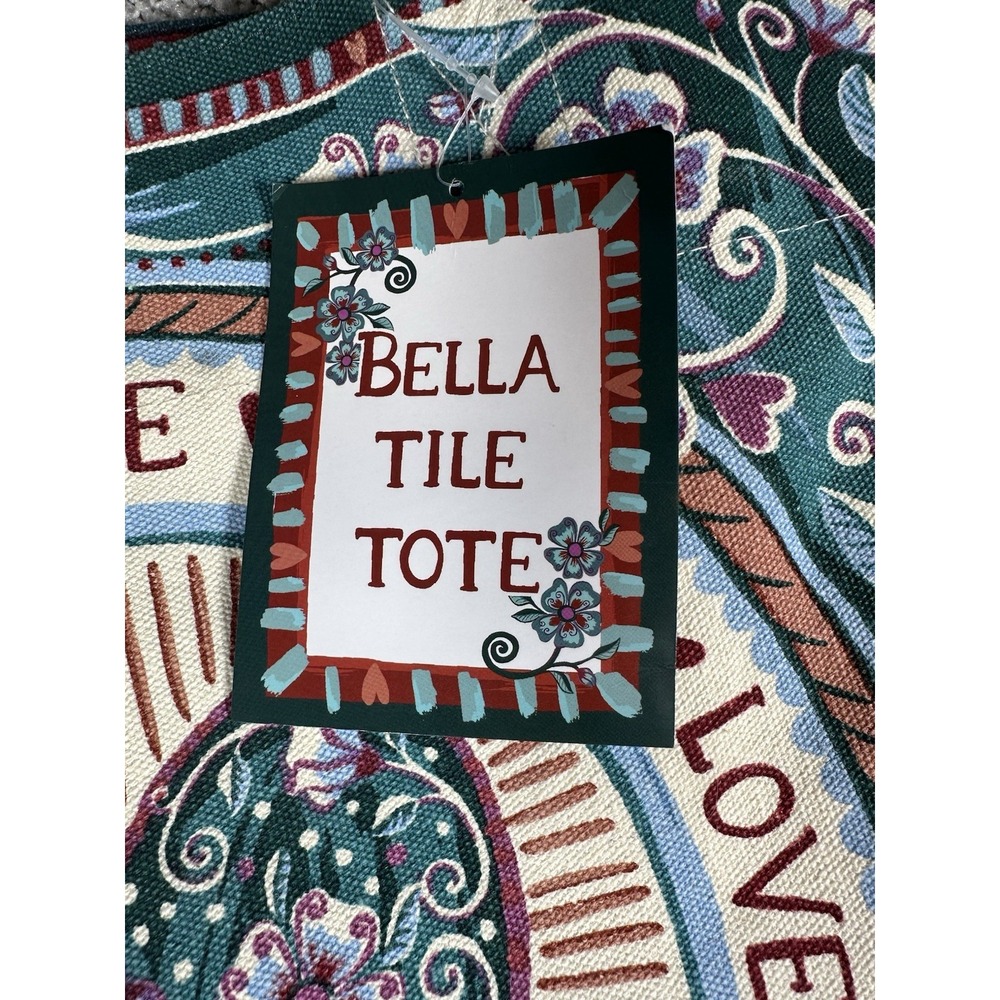 Brighton‎ Bella Tile Tote Love Is All You Need Canvas Bag NWT - Picture 2 of 9